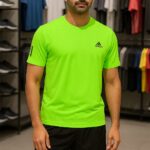 Neon Green Men's Sportswear Combo : Dry-Fit T-shirt & Lycra Shorts