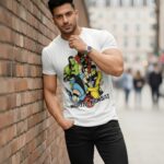 White Mortal Kombat Warriors Gaming T-Shirt | Scorpion & Sub-Zero Tee