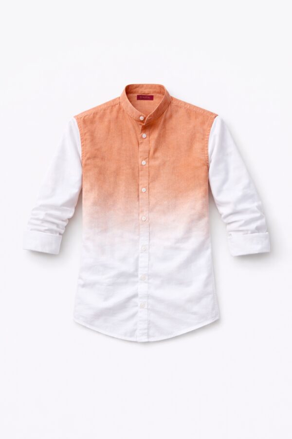 Ombre Mandarin Collar Shirt