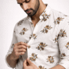 OFF-WHITE FLORAL PRINTED CASUAL SHIRT