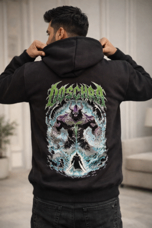 BLACK STREETWEAR GRAPHIC HOODIE