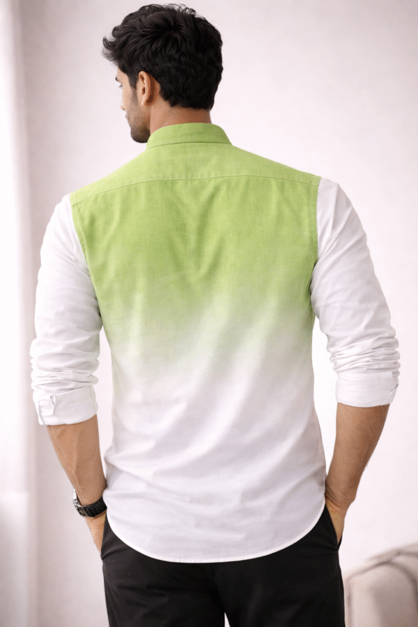 Ombre Mandarin Collar Shirt