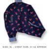 Navy Blue (Red & Grey Floral print) Full Sleeve Shirt