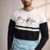 White+Black+Sky Blue Full Sleeve Tshirt