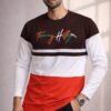 Brown+White+Red Full Sleeve Tshirt