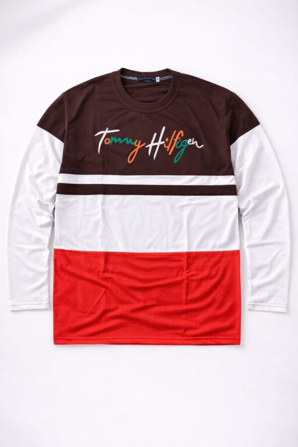 Brown+White+Red Full Sleeve Tshirt