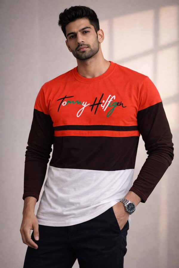 Red+Black+White Full Sleeve Tshirt