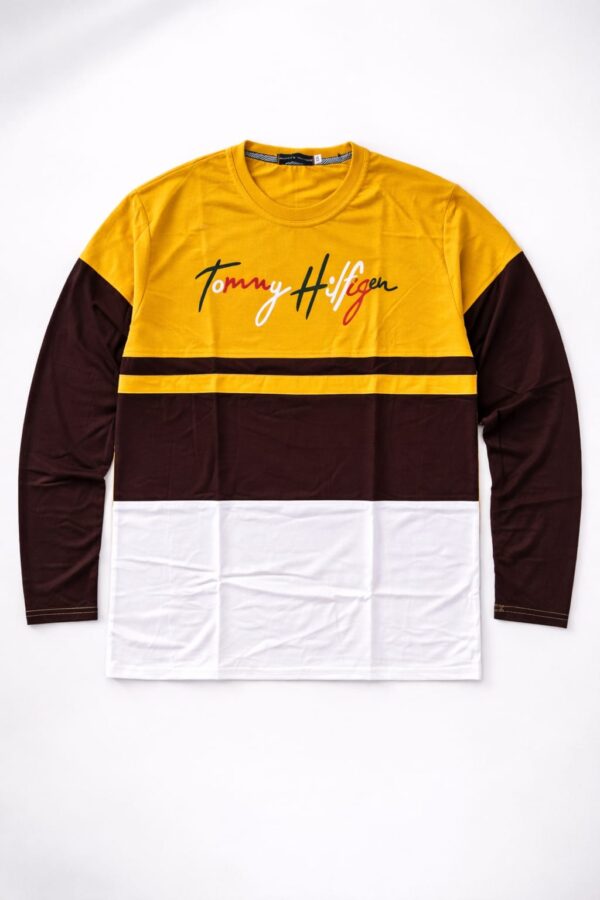 Mustard + Brown + White Full Sleeve Tshirt