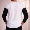White+Black+Sky Blue Full Sleeve Tshirt