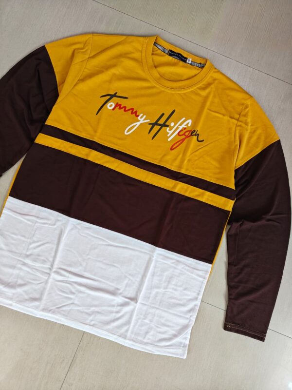 Mustard + Brown + White Full Sleeve Tshirt