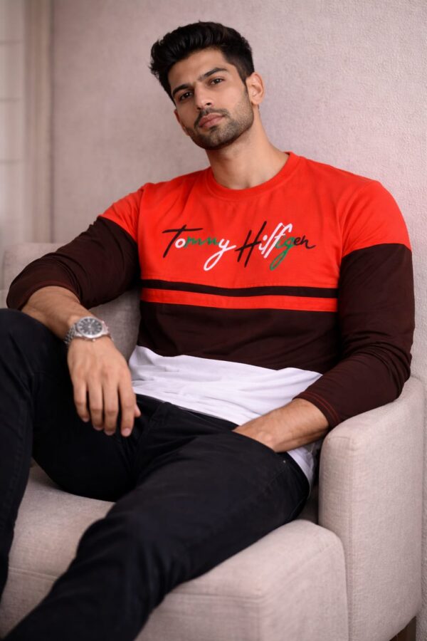 Red+Black+White Full Sleeve Tshirt