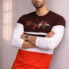 Brown+White+Red Full Sleeve Tshirt