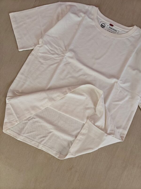 Off-White Cream Plain Over-Sized Tshirt