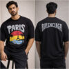 BLACK PARIS DROP SHOULDER T-SHIRTS