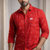 Red Printed Full Sleeve Shirt