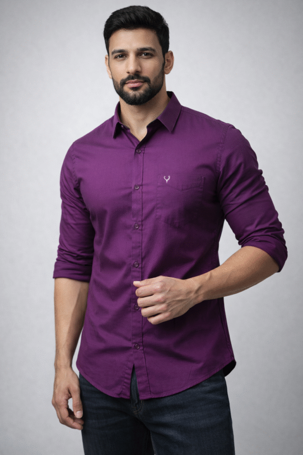Purple / Royal Purple Plain Shirt