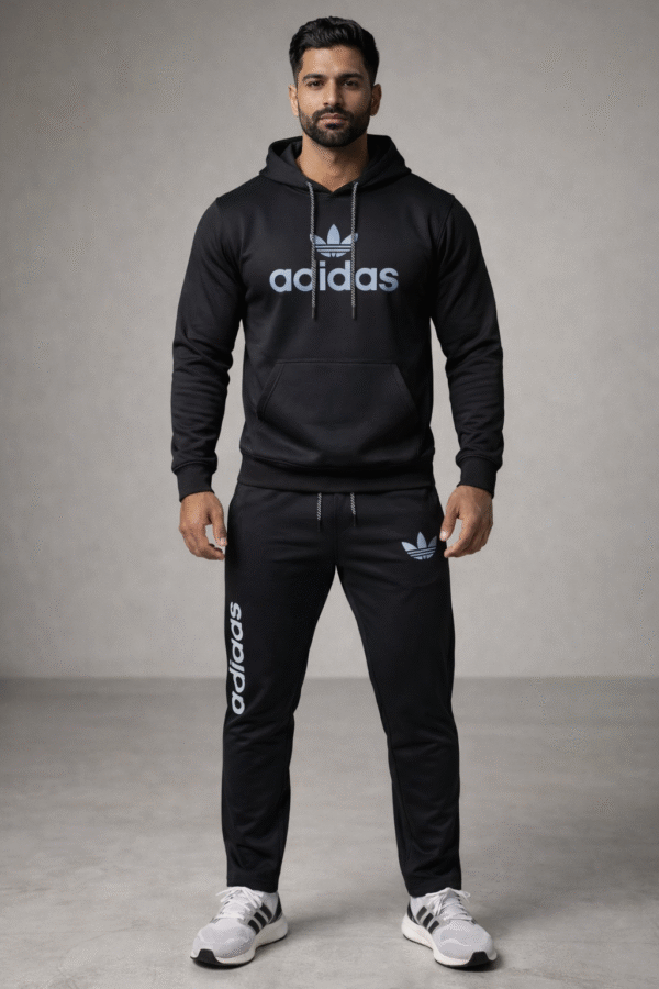 Black Hoodie Sports Tracksuit Set