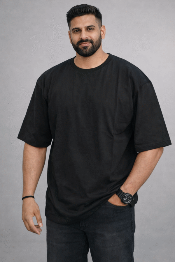 Black Oversized Plain Tshirt