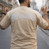 BEIGE/SAND PARIS DROP SHOULDER TSHIRT