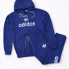 Deep Navy Blue Sports Hoodie Tracksuit Set