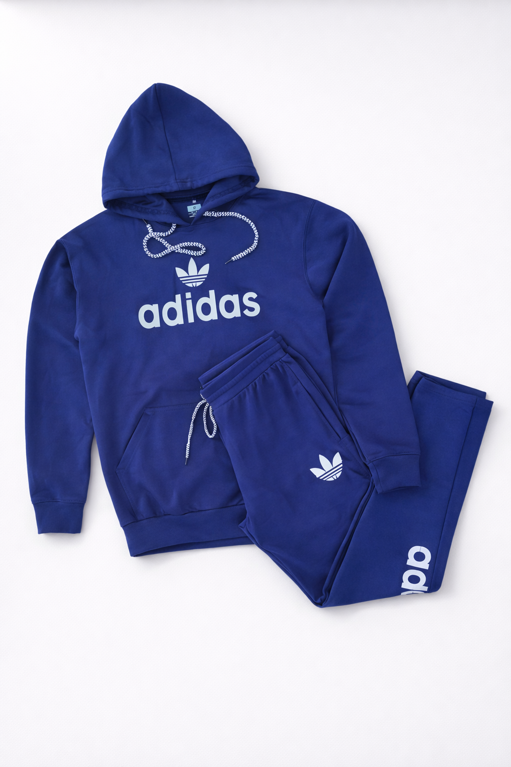 Deep Navy Blue Sports Hoodie Tracksuit Set