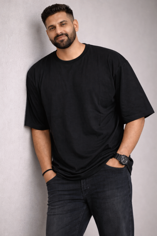 Black Oversized Plain Tshirt