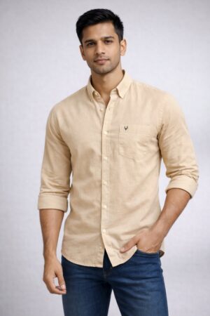 Beige/Light Sand Plain Shirt