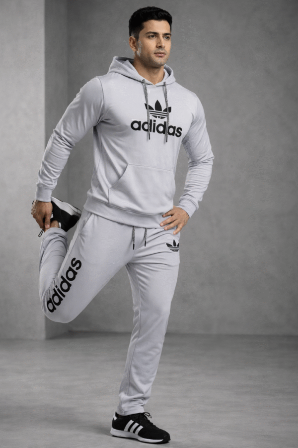 Light Grey/Ice Grey Hoodie Tracksuit Set