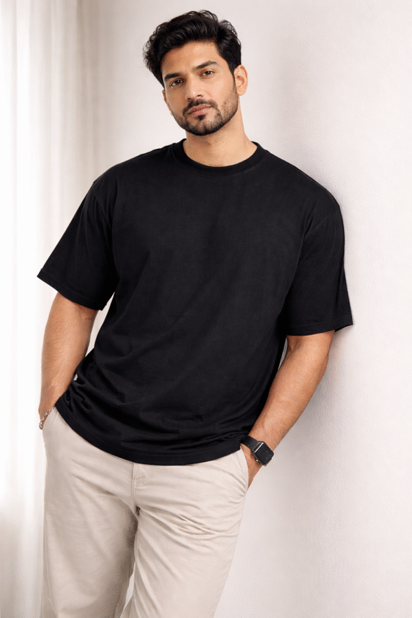 Black Plain Over Sized Tshirt