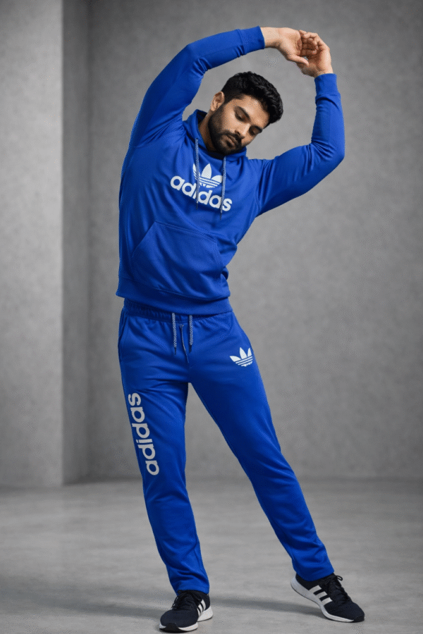 Royal Blue Sports Hoodie Tracksuit Set
