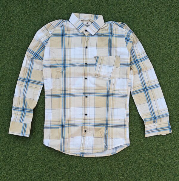 Pastel Yellow Casual Check Shirt