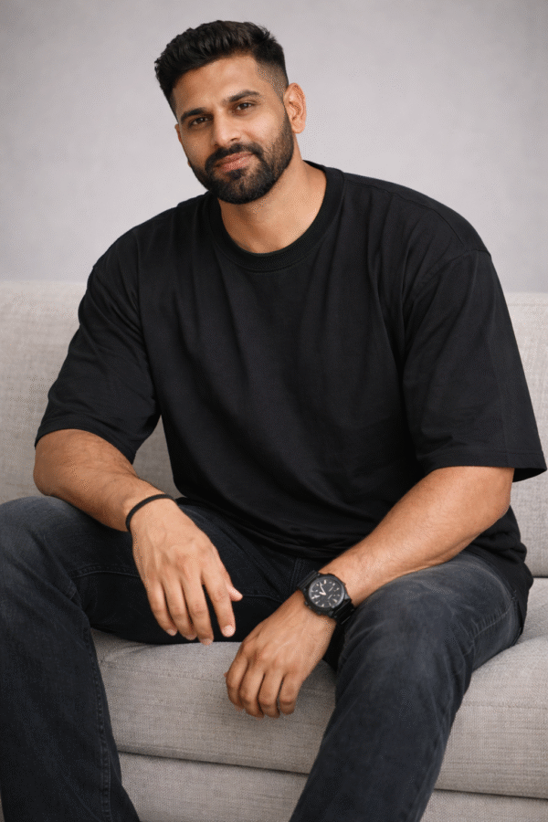 Black Oversized Plain Tshirt