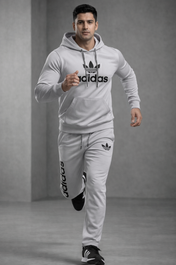 Light Grey/Ice Grey Hoodie Tracksuit Set