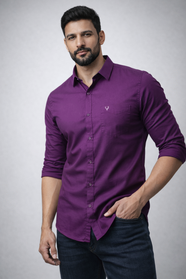 Purple / Royal Purple Plain Shirt