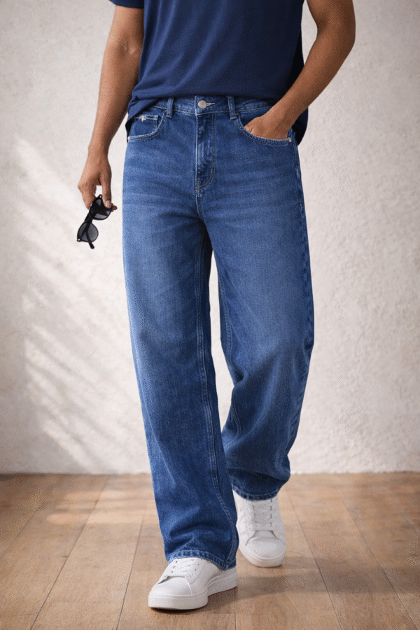 Dark Blue Shade Straight Fit Men's Jeans