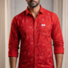 Red Printed Full Sleeve Shirt