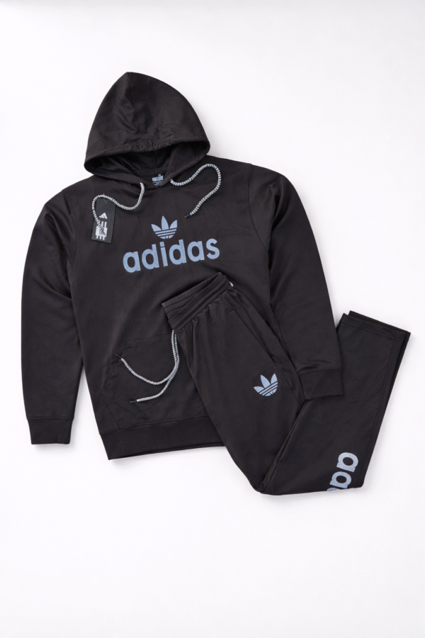 Black Hoodie Sports Tracksuit Set