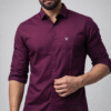 Wine/Burgundy Plain Shirt