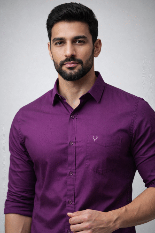 Purple / Royal Purple Plain Shirt