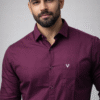 Wine/Burgundy Plain Shirt