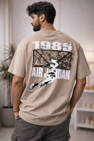 Beige/Sand Printed Drop-Shoulder Tshirt