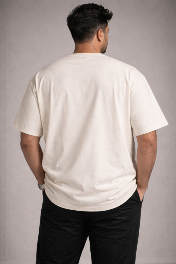 Off-White Cream Plain Over-Sized Tshirt
