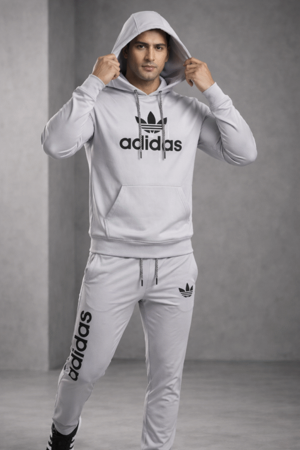 Light Grey/Ice Grey Hoodie Tracksuit Set
