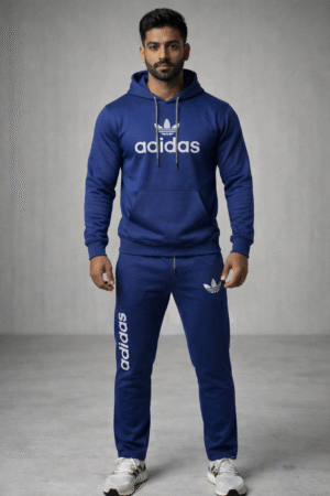 Deep Navy Blue Sports Hoodie Tracksuit Set