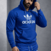 Royal Blue Sports Hoodie Tracksuit Set