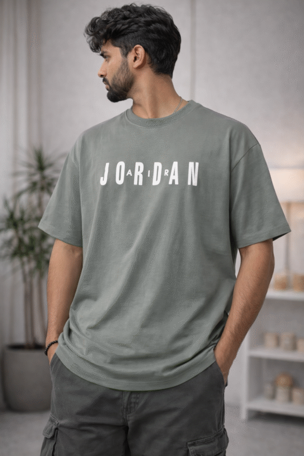 OLIVE PRINTED DROP SHOULDER T-SHIRTS