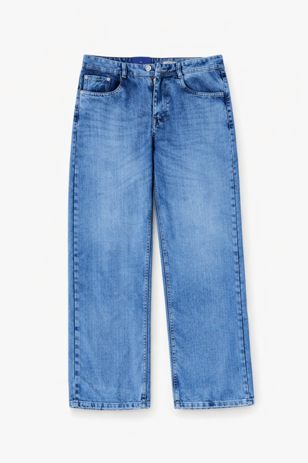 Light Blue Shade Straight Fit Men's Jeans