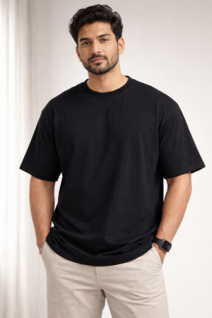 Black Plain Over Sized Tshirt