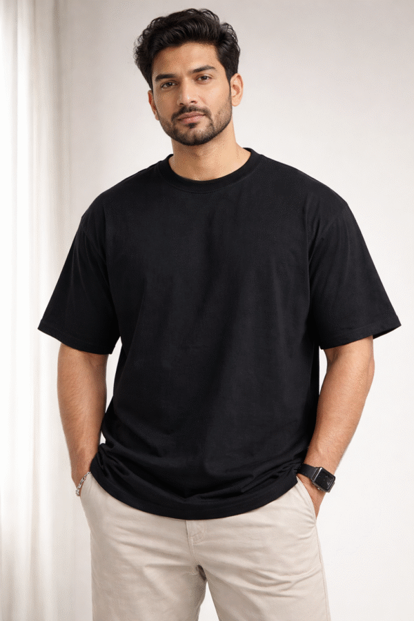 Black Plain Over Sized Tshirt