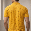 Mustard Yellow Printed Polo T-Shirt